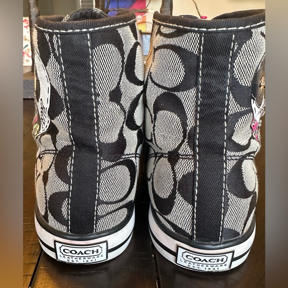 COACH POPPY CHAN PEPPER HIGH TOP SNEAKERS - Picture 3 of 11